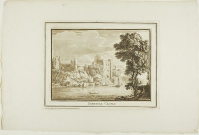 ペンブローク城、「アクアティンタの 12 の景色」より 作： Paul Sandby