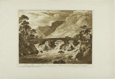 Denbigh 郡の Llanrwst の上流にある Conway 川に架かる Pont y Pair 作： Paul Sandby