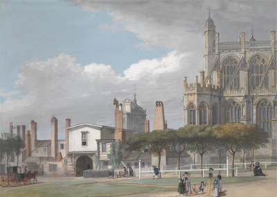 聖ジョージ礼拝堂、ウィンザー、歌う男子回廊への入り口 作： Paul Sandby