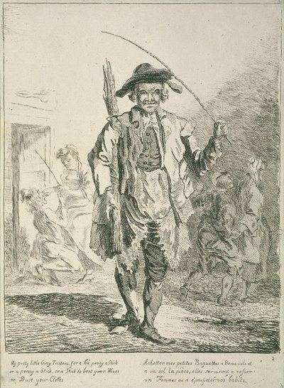 棒売り、ロンドンの叫び、1760 作： Paul Sandby