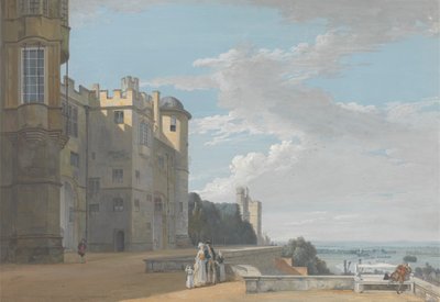 ノース テラス、ウィンザー城、西を望む 作： Paul Sandby