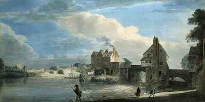 The Old Bridge at Shrewsbury （水彩・紙） 作： Paul Sandby