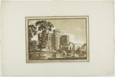 グラモーガン シャイアのカーディフ城のサウス ゲート 作： Paul Sandby