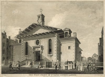 セントポール、ロンドンのコヴェントガーデンの西正面 作： Paul Sandby