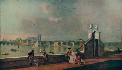 オールドサマセットハウス、c1770のテラスからの眺め 作： Paul Sandby