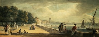 サマセットハウスのテラスからの街の眺め 作： Paul Sandby