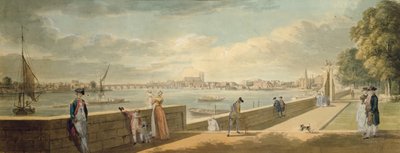 サマセットハウスのテラスからウェストミンスターに向かって表示 作： Paul Sandby