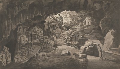 レバントの景色: アルキダモスの神聖な洞窟 作： Paul Sandby
