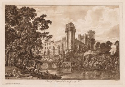 ウォリック城の眺め: 南東からのウォリック城の一部 作： Paul Sandby
