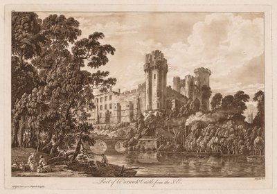 ワーウィック城の景色：サウスイーストからのウォリック城の一部、1776年。 作： Paul Sandby