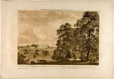 ロッジヒルから見たワーウィック城、プレート1 作： Paul Sandby
