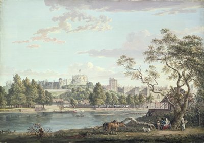 ウィンザー城、テムズ川対岸より（紙に鉛筆、ボディカラー） 作： Paul Sandby