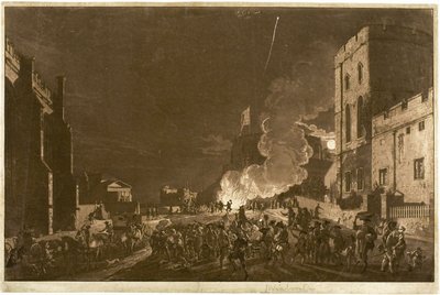 11 月 5 日に下院から見たウィンザー城—花火 作： Paul Sandby