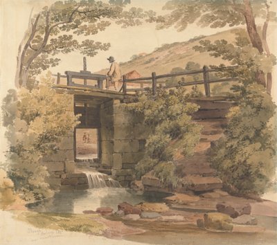 スラウ近くの水門 作： Paul Sandby Munn