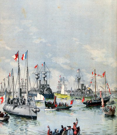 ポーツマス港のフランス船団、1891 年 作： Paul Senau