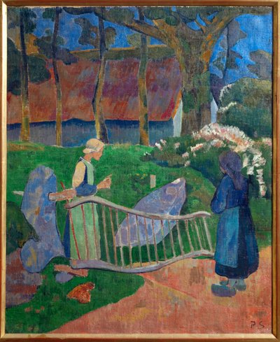フィニステール、ル・プルドゥ、フルーリーの谷（キャンバスに描画） 作： Paul Serusier