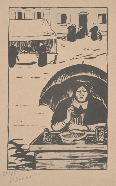 傘をさしたキャンディーセラー 作： Paul Sérusier