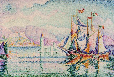 Antibes-朝。 作： Paul Signac
