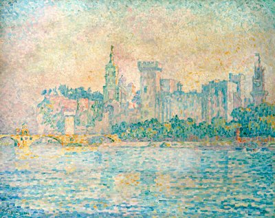アビニョン、朝、1909 作： Paul Signac