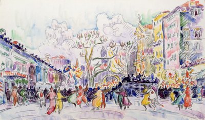 ニースのカーニバル 作： Paul Signac