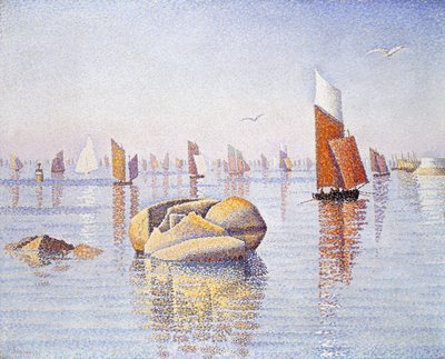 コンカルノー、静かな朝、1891年 作： Paul Signac