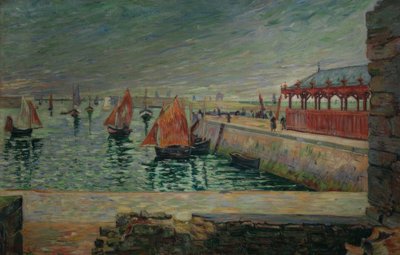 魚市場、Port-en-Bessin 作： Paul Signac