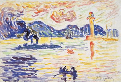 駆逐艦ミディ・ド・ラ・フランスのあるサントロペ港 作： Paul Signac