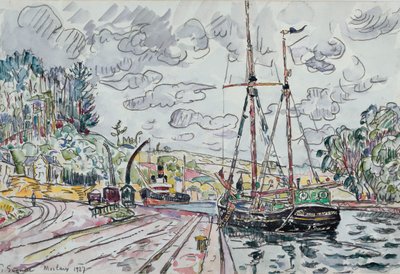 ポントリーの風景、1927年 作： Paul Signac