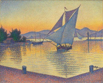夕暮れ時の港Opus 236 作： Paul Signac