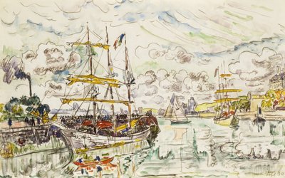 サンマロ港、1930 作： Paul Signac