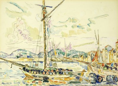 サントロペの港、 作： Paul Signac