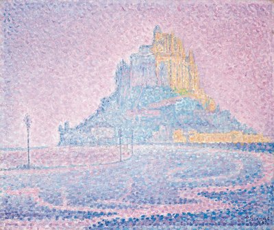 モンサンミッシェル、霧と太陽、1897 作： Paul Signac