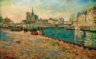 ノートルダム、サンルイ島、ケドラトゥールネルからの眺め、 作： Paul Signac