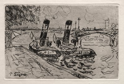 パリ、ポンデザールとレモルキュール 作： Paul Signac