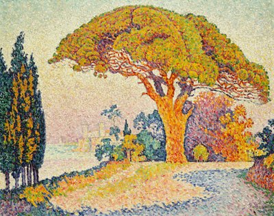 松とベルトー、サントロペ 作： Paul Signac