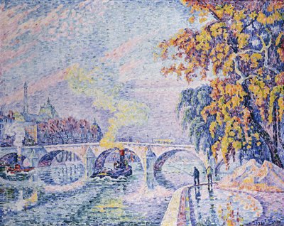 ポンロワイヤル、秋;ポンロワイヤル、1930年秋 作： Paul Signac
