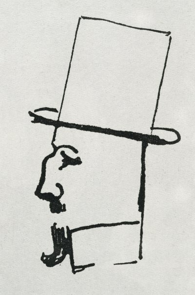 フェリックス・フェネオンの肖像（紙にインク） 作： Paul Signac
