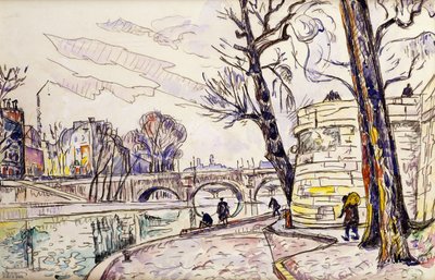 セーヌ岸壁、 作： Paul Signac