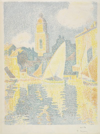 サントロペ：港、1897年-98年 作： Paul Signac