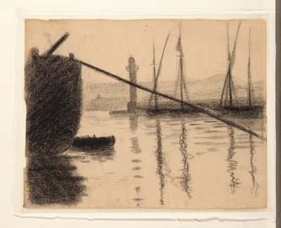 サントロペ、造船所から見た桟橋、1892 作： Paul Signac