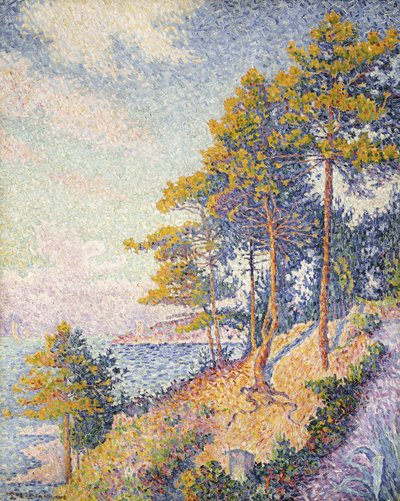 サントロペ、海岸沿いの道、1902 作： Paul Signac
