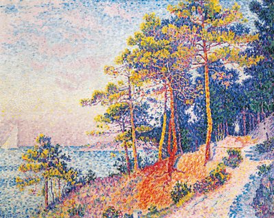 ポール・シニャックの「サントロペ、習慣の道」。 作： Paul Signac