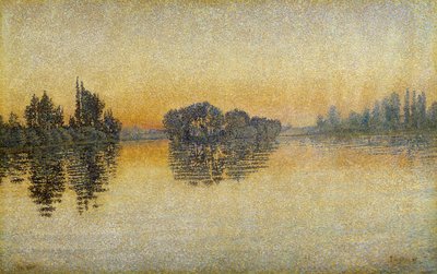 夕暮れ、ヘルブレー 作： Paul Signac