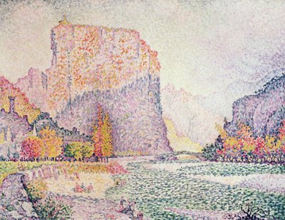 カステラーヌの断崖、1902 作： Paul Signac