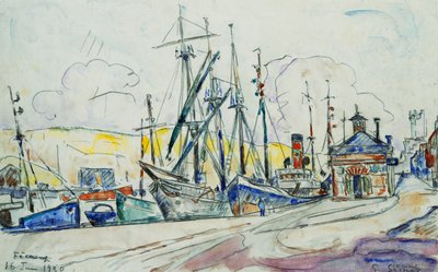 フェカンの港。 Le Port a Fecamp、1930 作： Paul Signac