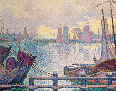 フォーレンダム港、1896年 作： Paul Signac