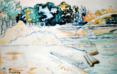 パリのセーヌ川（水彩・紙） 作： Paul Signac