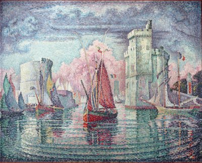 ラ・ロシェルの港 - 油彩・キャンバス 作： Paul Signac