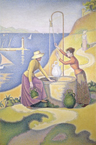 井戸でプロヴァンスの若い女性 作： Paul Signac