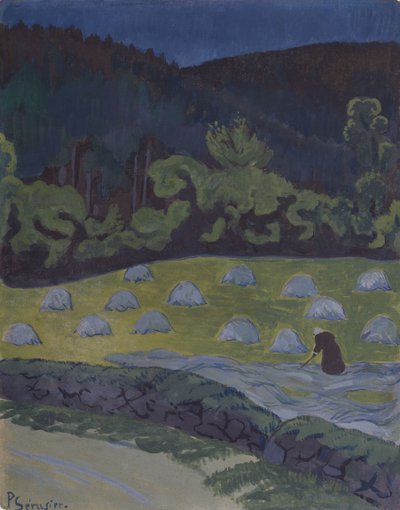 月光による干し草作り（水彩） 作： Paul Sérusier